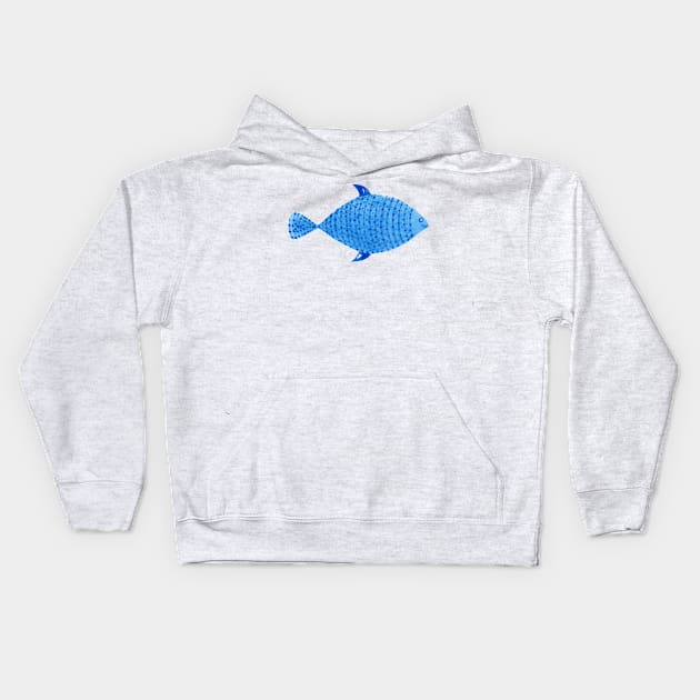 Blue fish Kids Hoodie by shoko